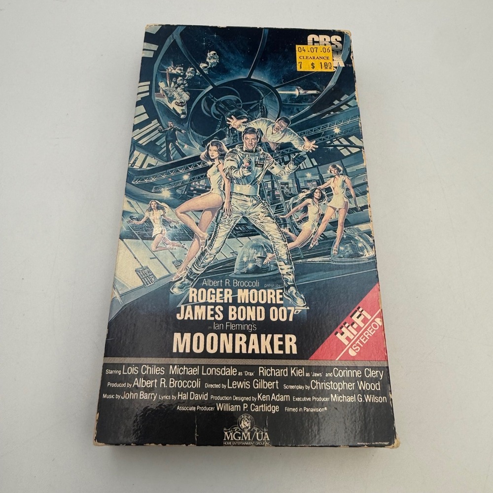 Moonraker VHS Roger Moore James Bond 007 CBS FOX Video 1979 Vintage Movie 4636